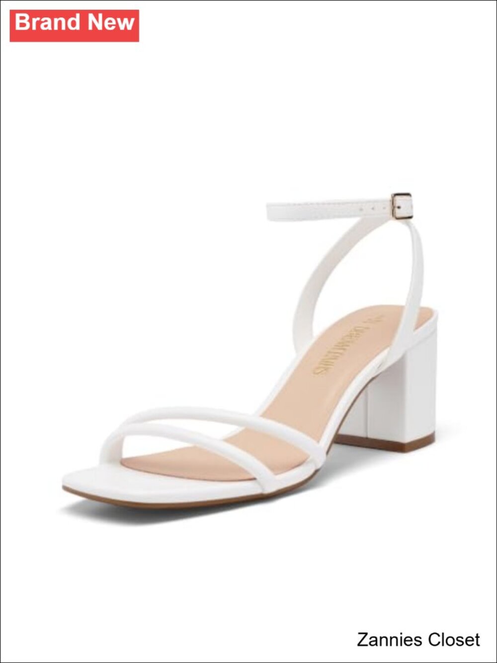 ✨ DREAM PAIRS Womens Chunky Block Heel Sandal Ankle Strap Square Toe Faux